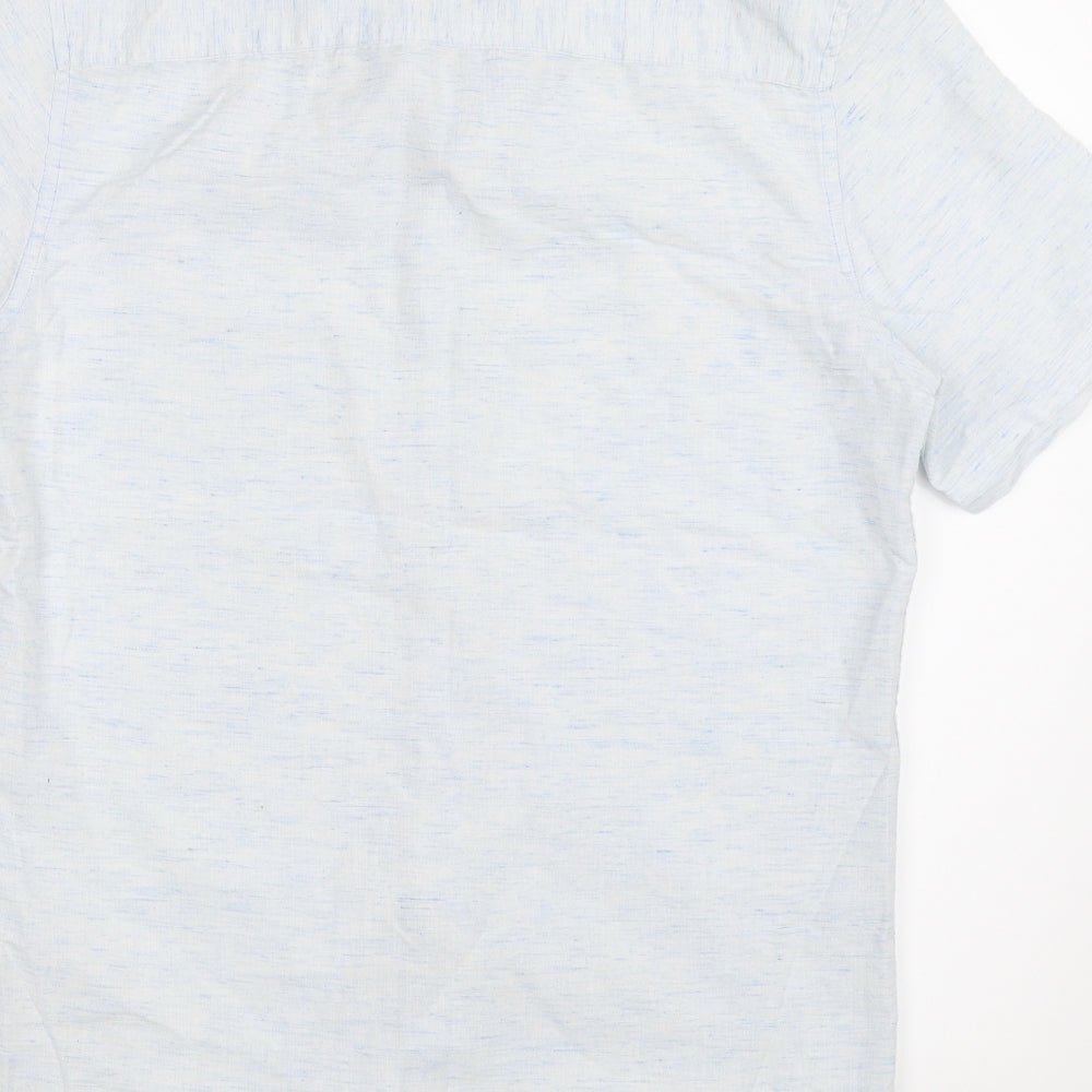 Mens UK Size XS New Look Blue  Button-Up Short Sleeve Casual Shirt