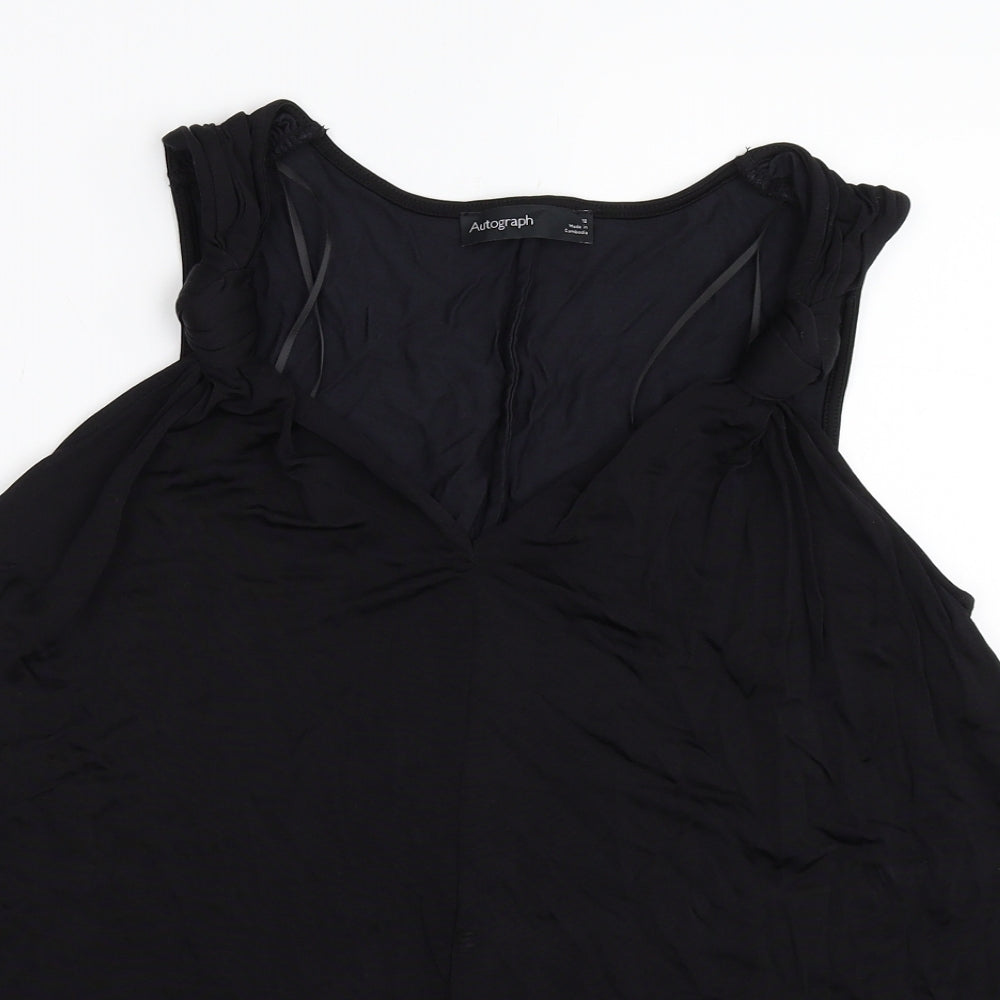 Womens UK Size 12 Marks and Spencer Black Basic Blouse