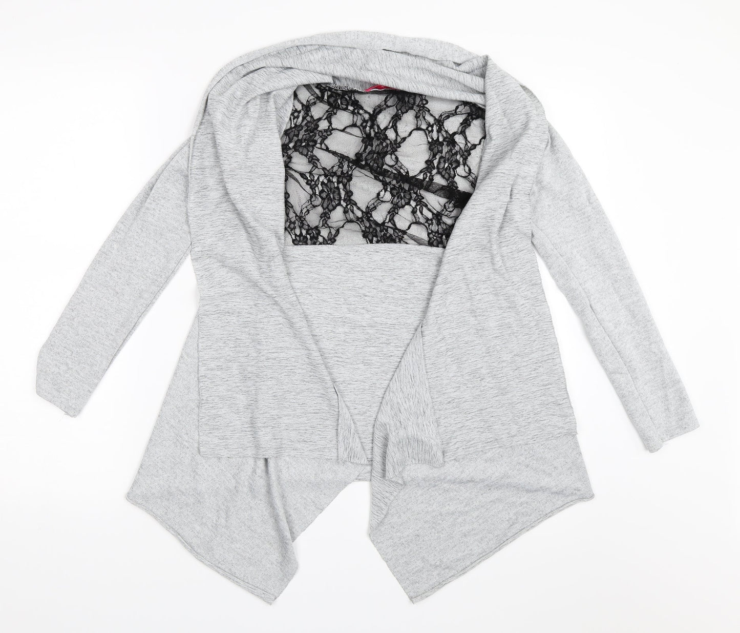 Miss Sassy Womens Grey   Cardigan Jumper Size M  - Waterfall Cardigan