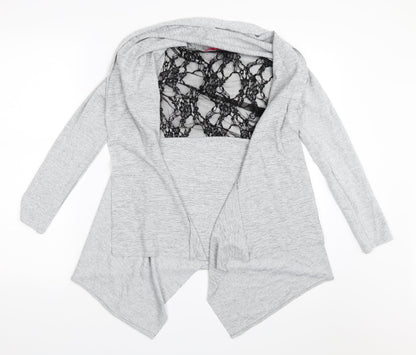 Miss Sassy Womens Grey   Cardigan Jumper Size M  - Waterfall Cardigan