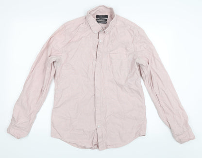 Mens UK Size M Primark Pink  Button-Up Long Sleeve Casual Shirt