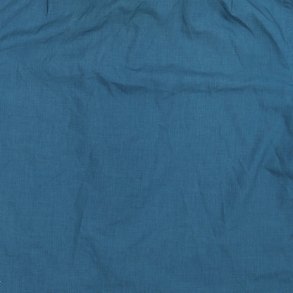 Mens UK Size 15.5 Essentials Blue  Button-Up Short Sleeve Casual Shirt