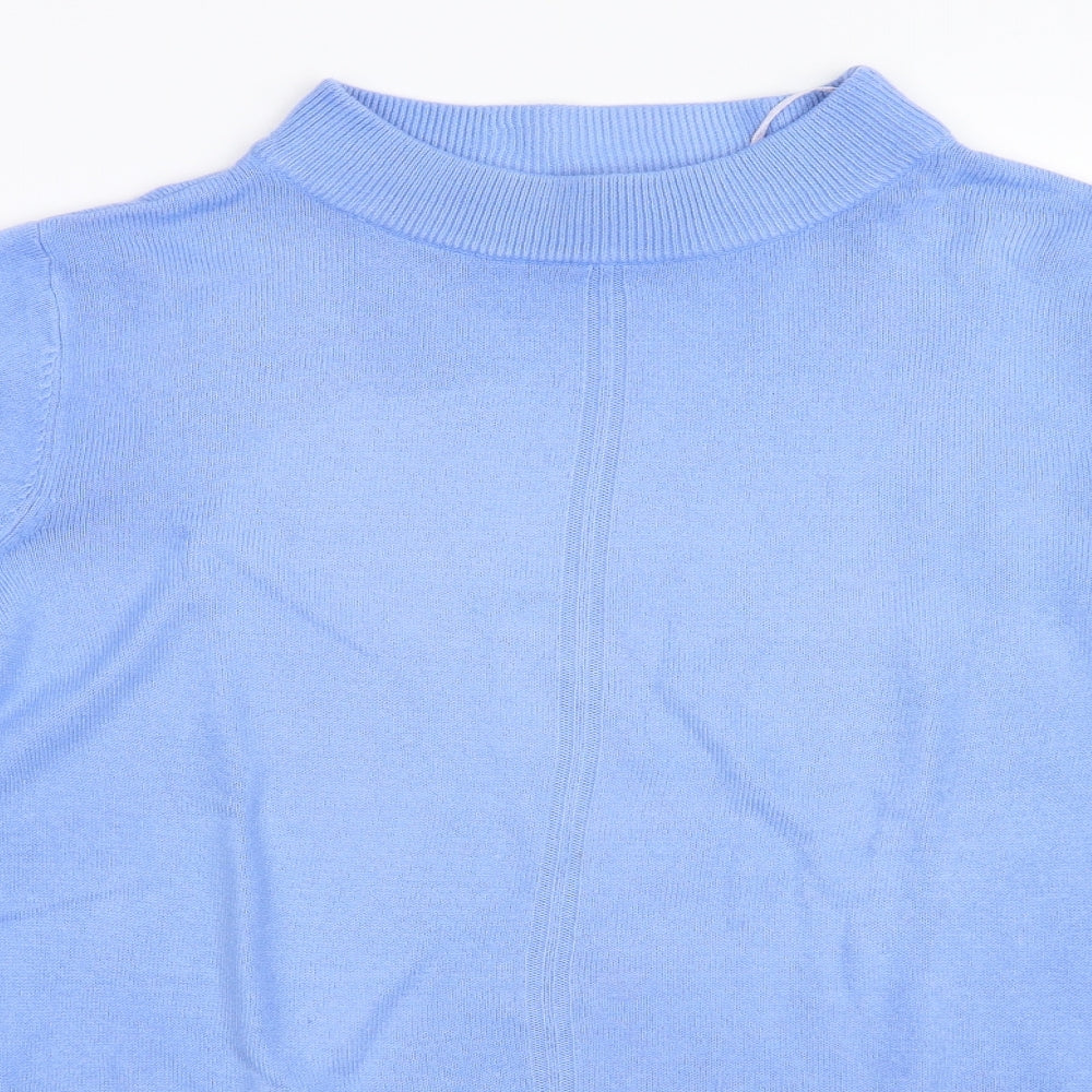 Close-up detail of Annabelle women’s blue jumper, size S