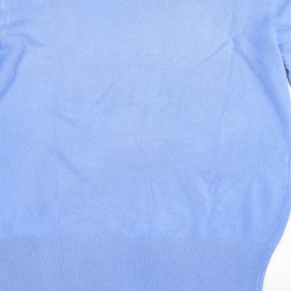 Brand and care label for Annabelle women’s blue jumper, size S