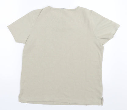 Womens UK Size S BM Beige Basic T-Shirt