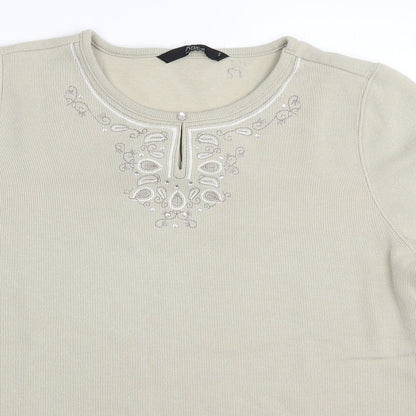 Womens UK Size S BM Beige Basic T-Shirt