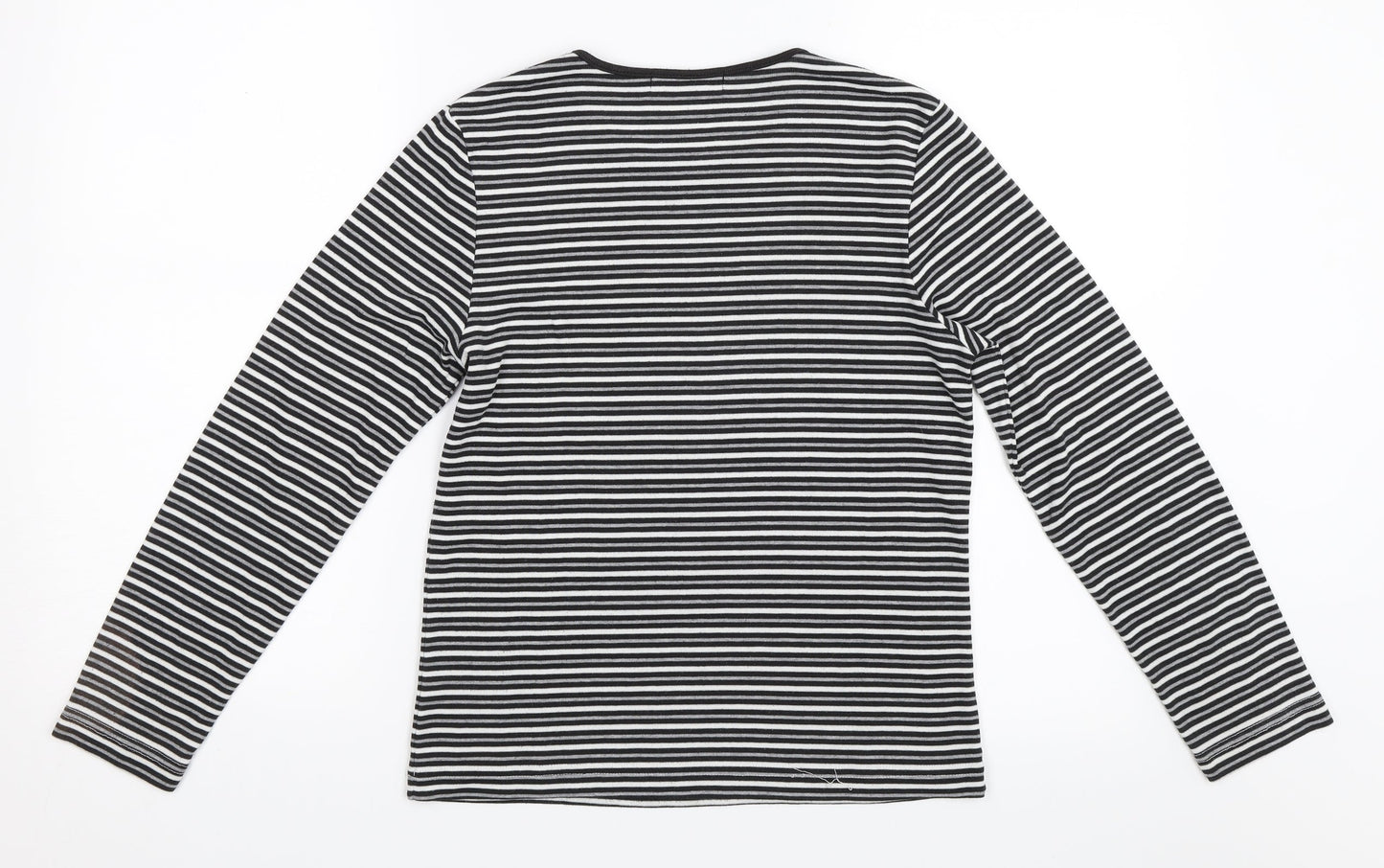 Poppy Womens Grey Striped  Pullover Jumper Size 12