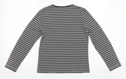Poppy Womens Grey Striped  Pullover Jumper Size 12