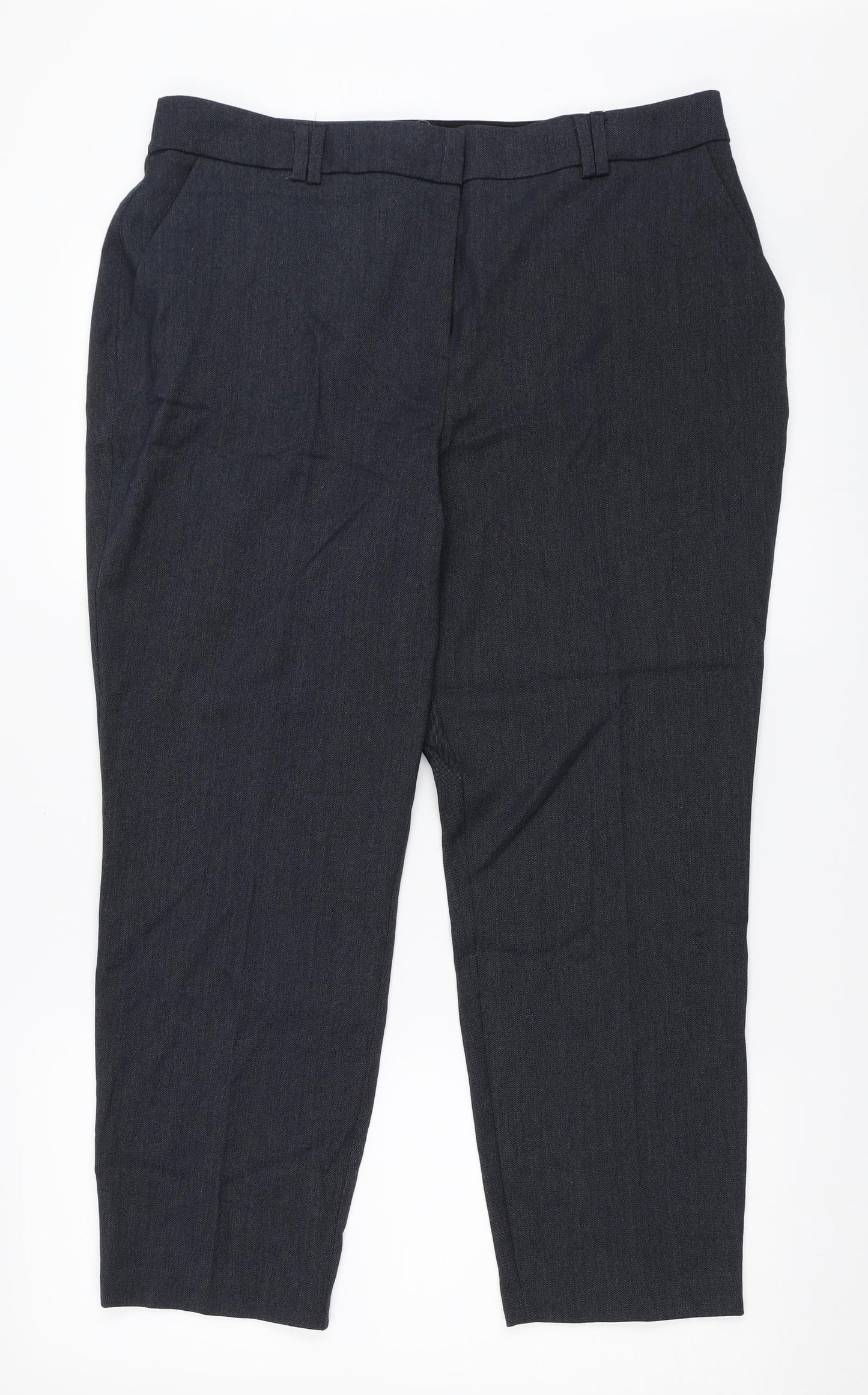 Womens UK Size 16 Bonmarché Regular Fit Capri Blue Trousers