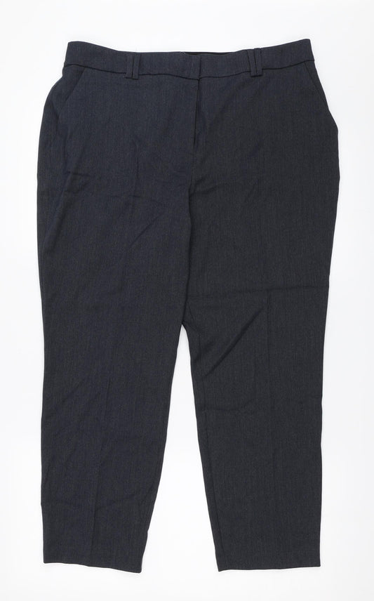 Womens UK Size 16 Bonmarché Regular Fit Capri Blue Trousers