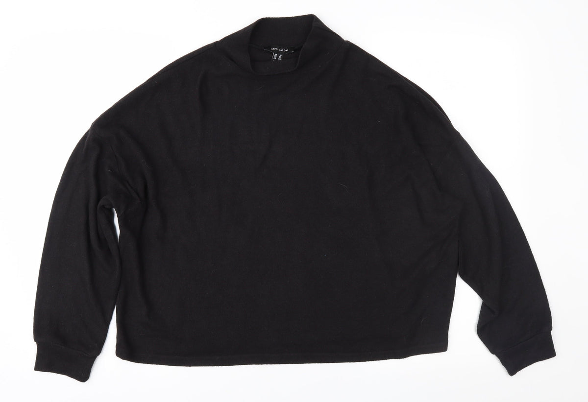 Additional front view of New Look women’s black fleece jumper, size M