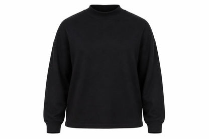 Front view of New Look women’s black fleece jumper, size M