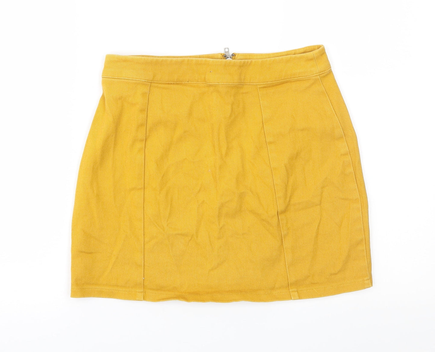FOREVER 21 Womens Yellow  Denim A-Line Skirt Size S