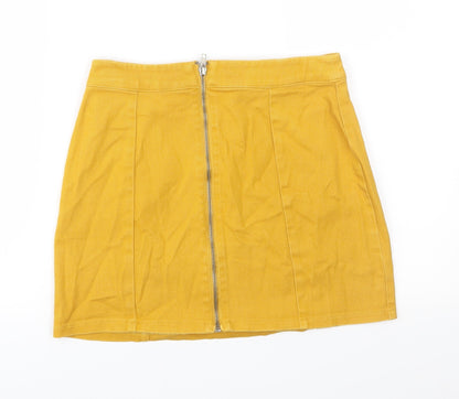 FOREVER 21 Womens Yellow  Denim A-Line Skirt Size S