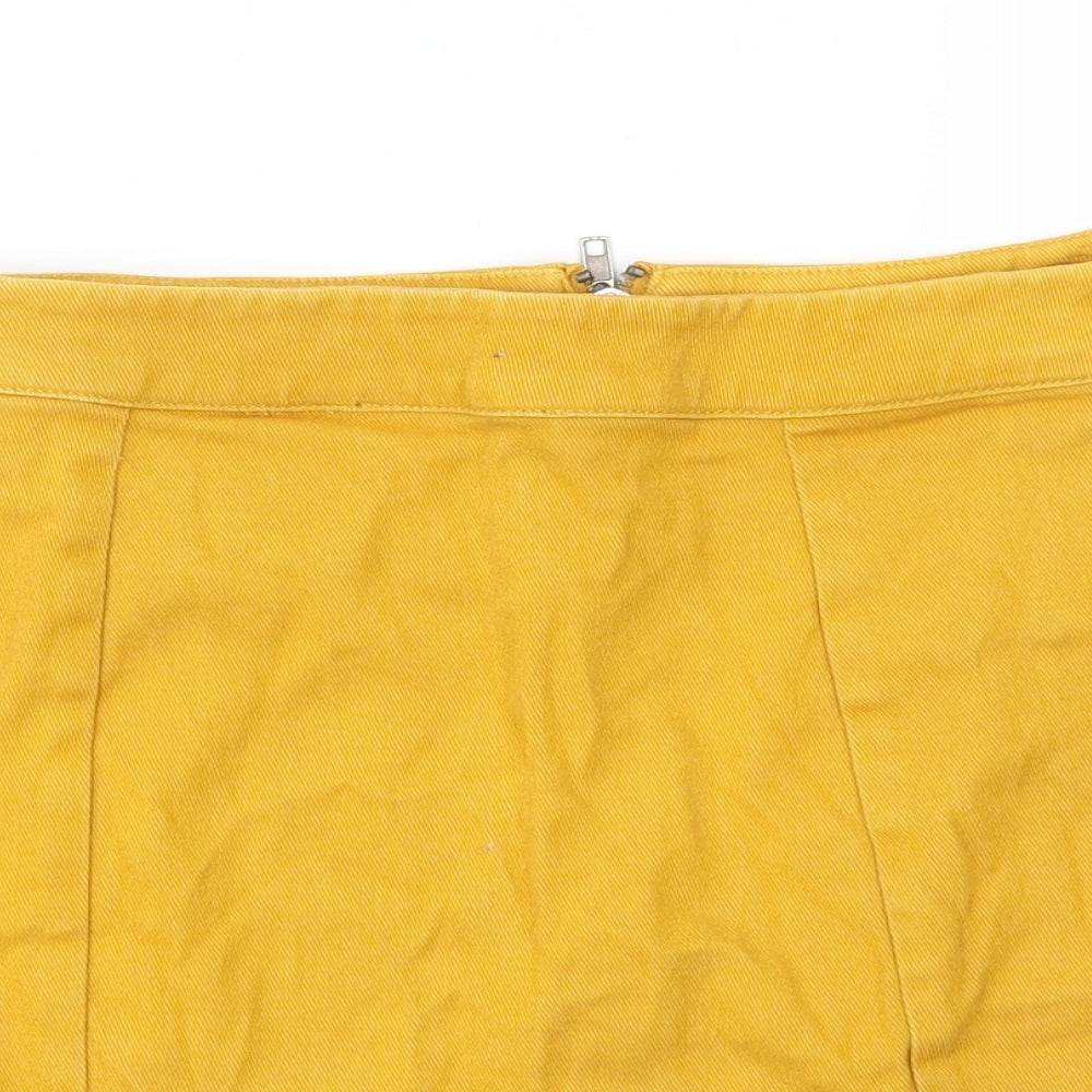 FOREVER 21 Womens Yellow  Denim A-Line Skirt Size S