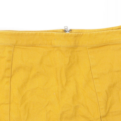 FOREVER 21 Womens Yellow  Denim A-Line Skirt Size S