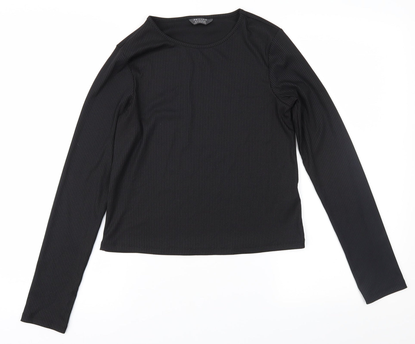 Primark Girls Black   Basic T-Shirt Size 13-14 Years