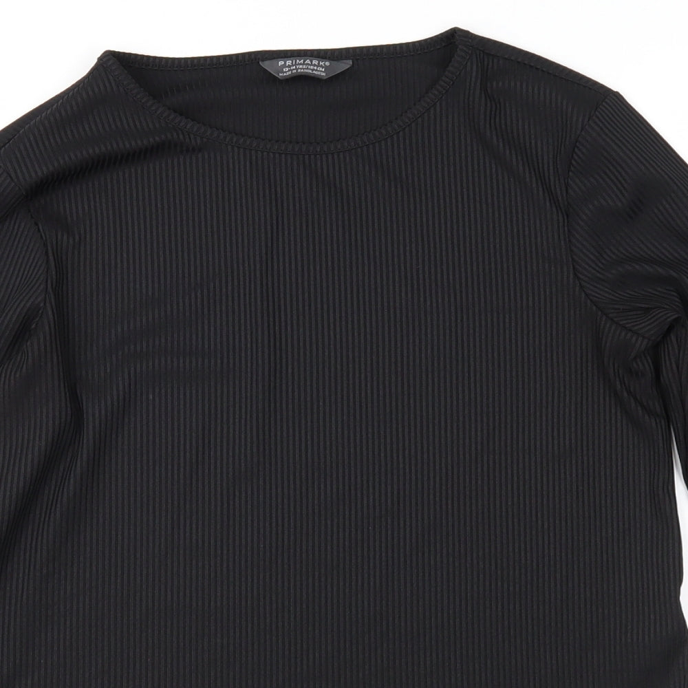 Primark Girls Black   Basic T-Shirt Size 13-14 Years