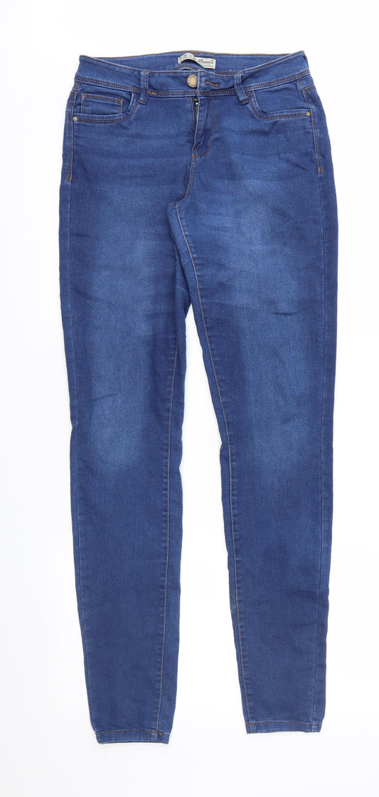 Denim & Co. Womens Blue  Denim Straight Jeans Size 8 L31 in