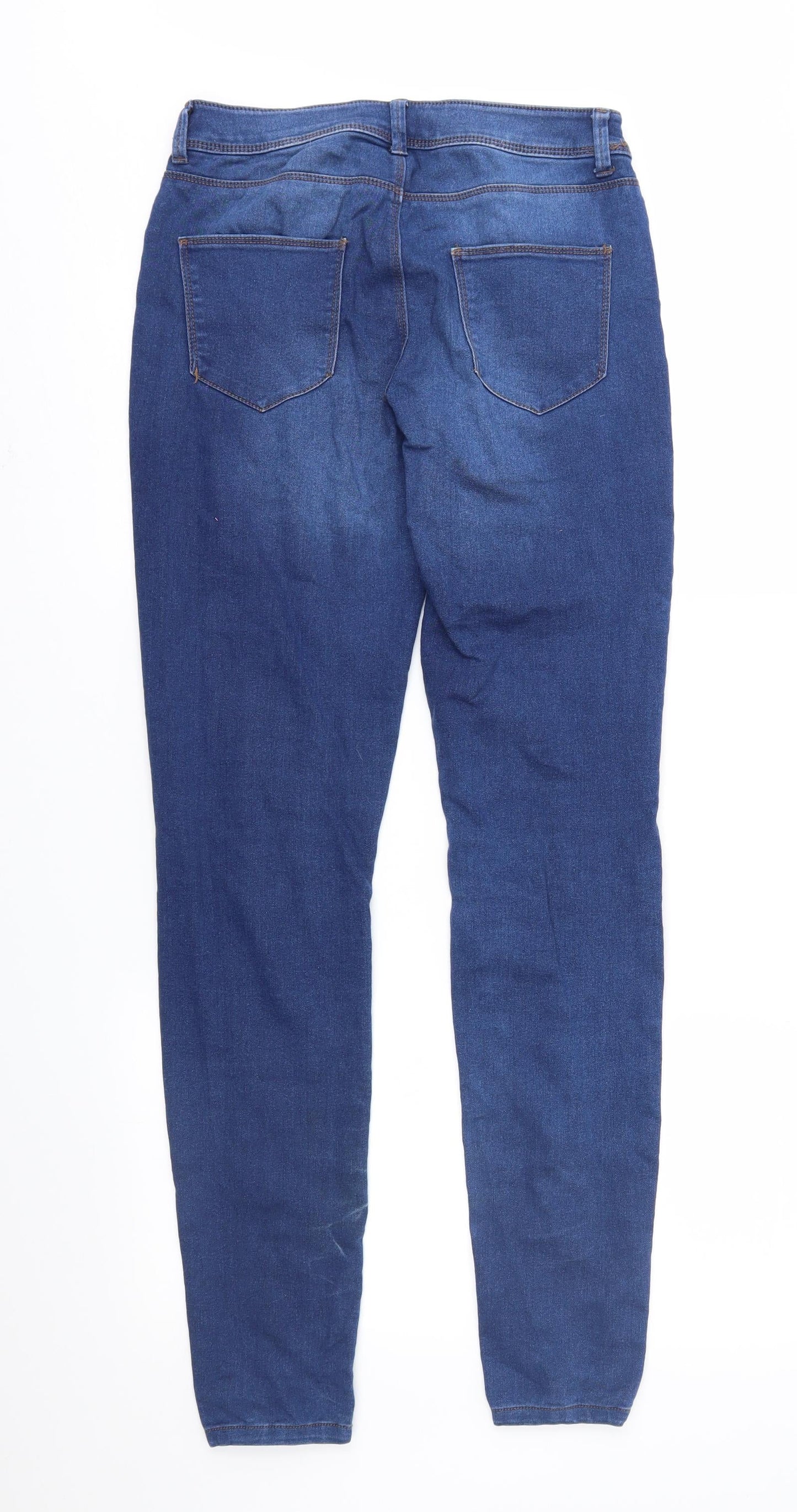 Denim & Co. Womens Blue  Denim Straight Jeans Size 8 L31 in