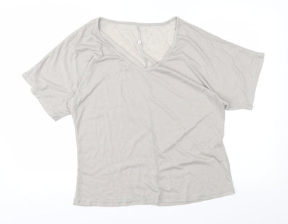 Womens UK Size S Preworn Grey Basic T-Shirt