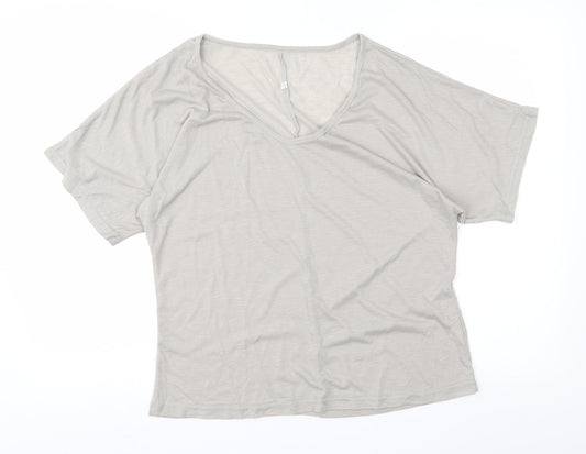 Womens UK Size S Preworn Grey Basic T-Shirt