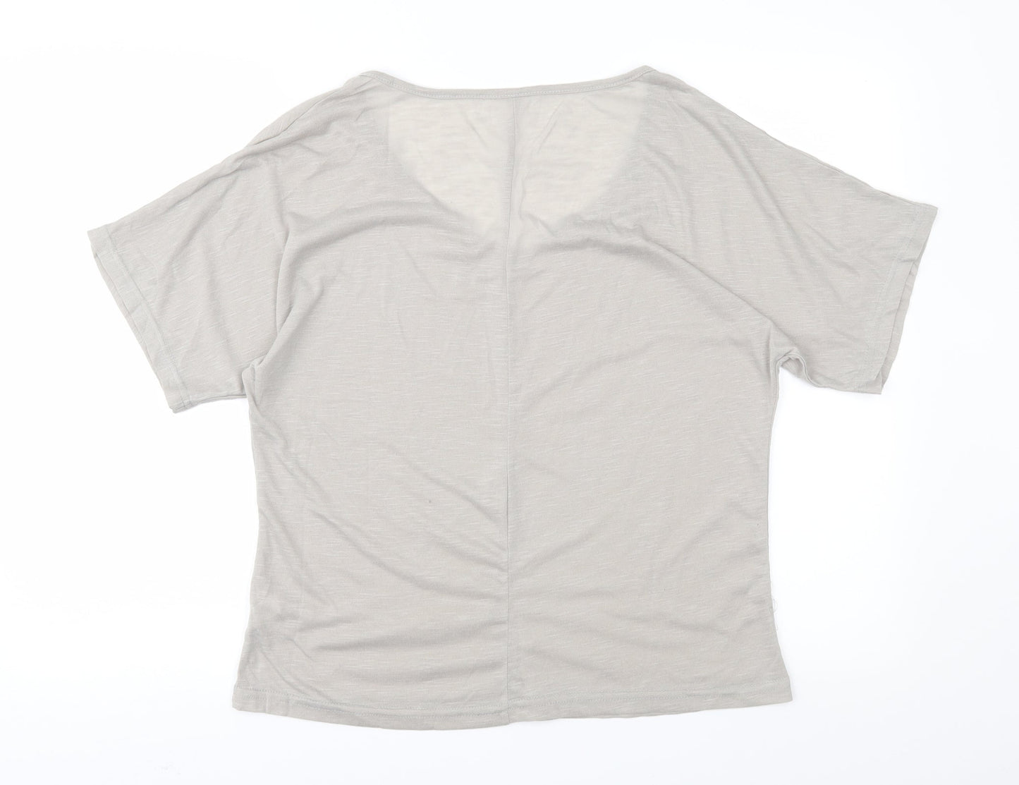 Womens UK Size S Preworn Grey Basic T-Shirt