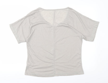 Womens UK Size S Preworn Grey Basic T-Shirt