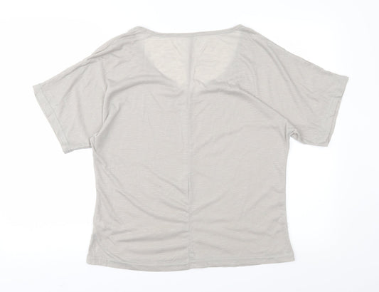 Womens UK Size S Preworn Grey Basic T-Shirt