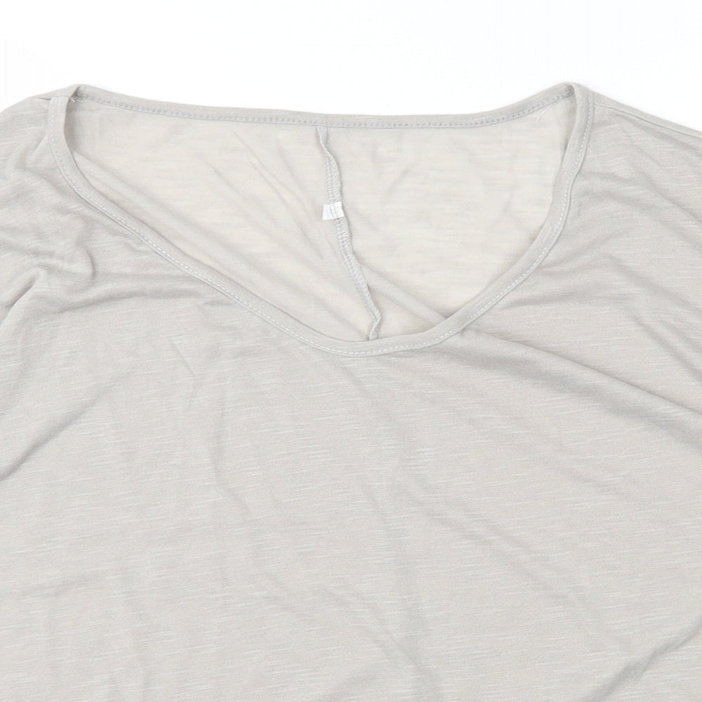 Womens UK Size S Preworn Grey Basic T-Shirt