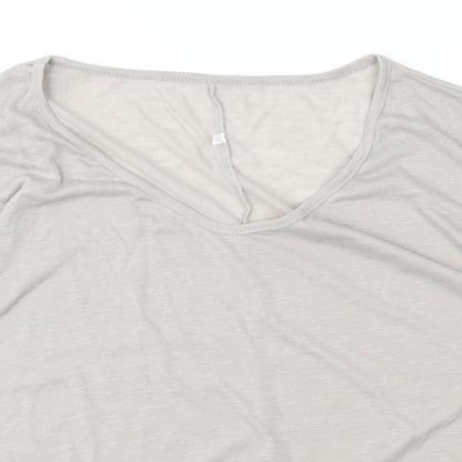 Womens UK Size S Preworn Grey Basic T-Shirt