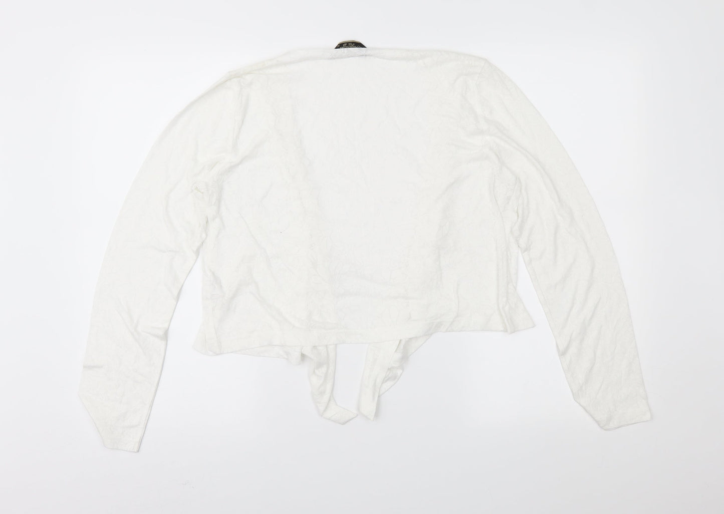 Originals Womens White Floral Jersey Cardigan Jumper Size 16