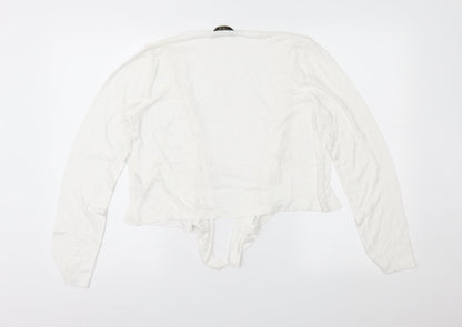 Originals Womens White Floral Jersey Cardigan Jumper Size 16