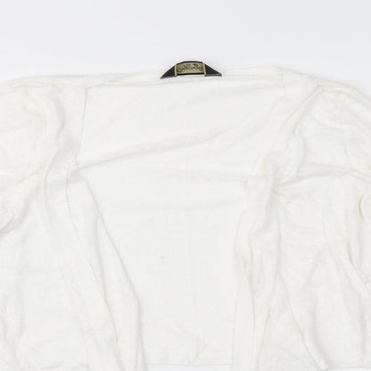 Originals Womens White Floral Jersey Cardigan Jumper Size 16