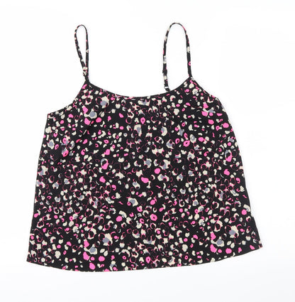 Miss Selfridge Womens Black Animal Print  Camisole Blouse Size 8
