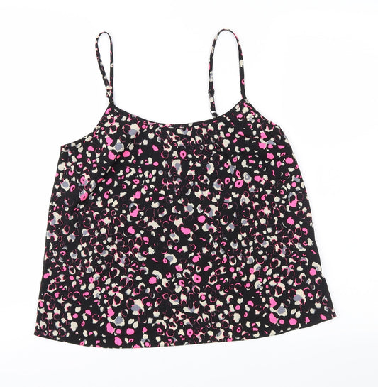 Miss Selfridge Womens Black Animal Print  Camisole Blouse Size 8