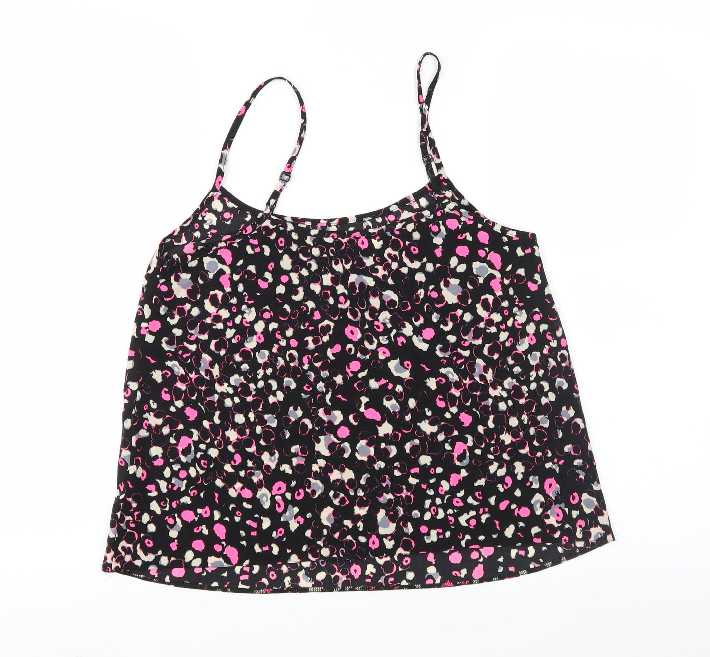 Miss Selfridge Womens Black Animal Print  Camisole Blouse Size 8