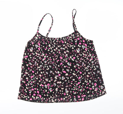 Miss Selfridge Womens Black Animal Print  Camisole Blouse Size 8