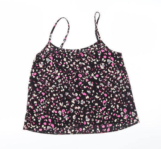 Miss Selfridge Womens Black Animal Print  Camisole Blouse Size 8