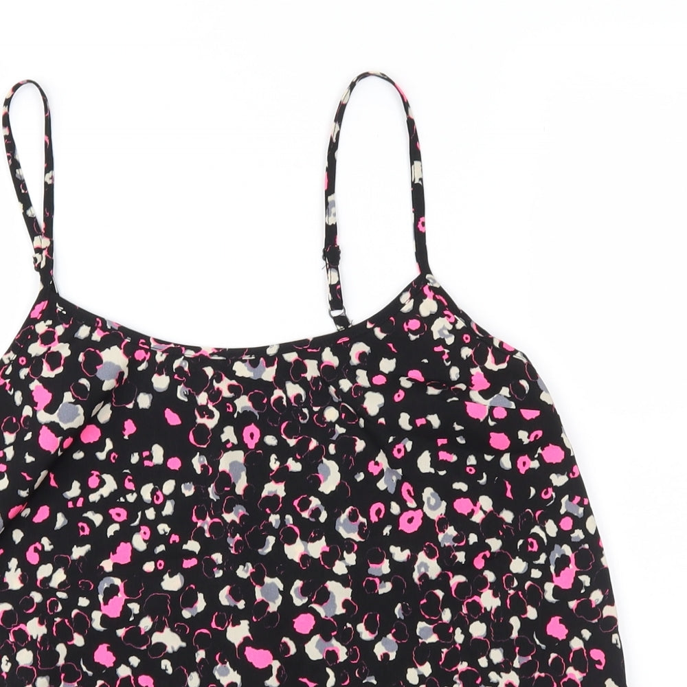Miss Selfridge Womens Black Animal Print  Camisole Blouse Size 8