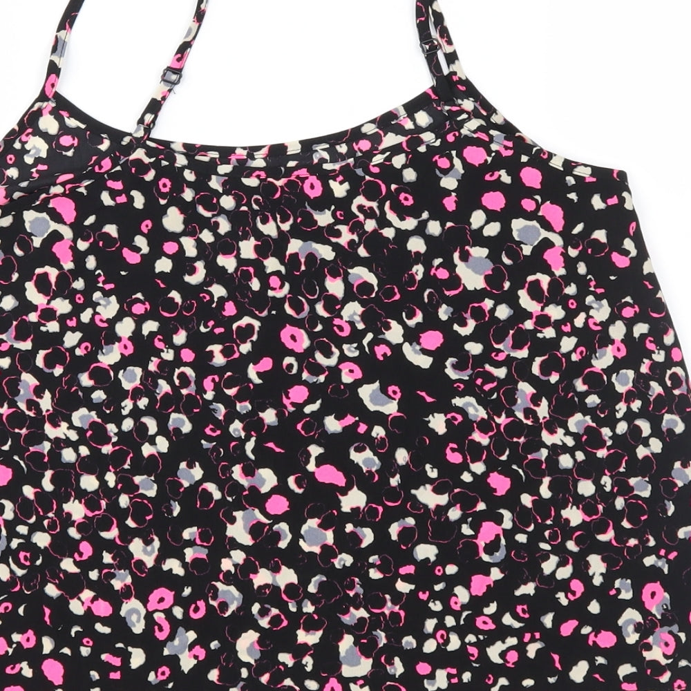 Miss Selfridge Womens Black Animal Print  Camisole Blouse Size 8