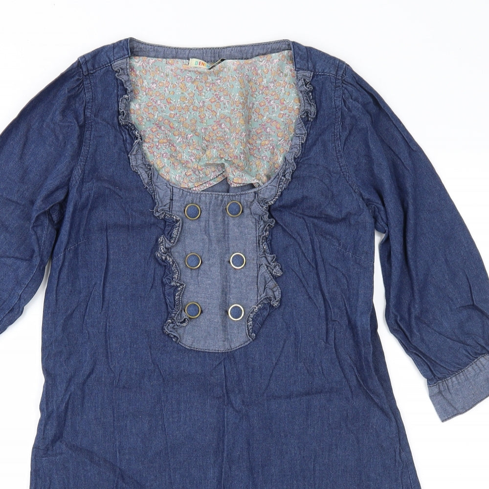 Denim & Co. Womens Blue  Denim Shift  Size 10