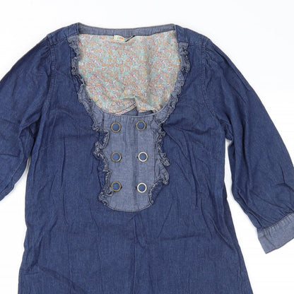 Denim & Co. Womens Blue  Denim Shift  Size 10