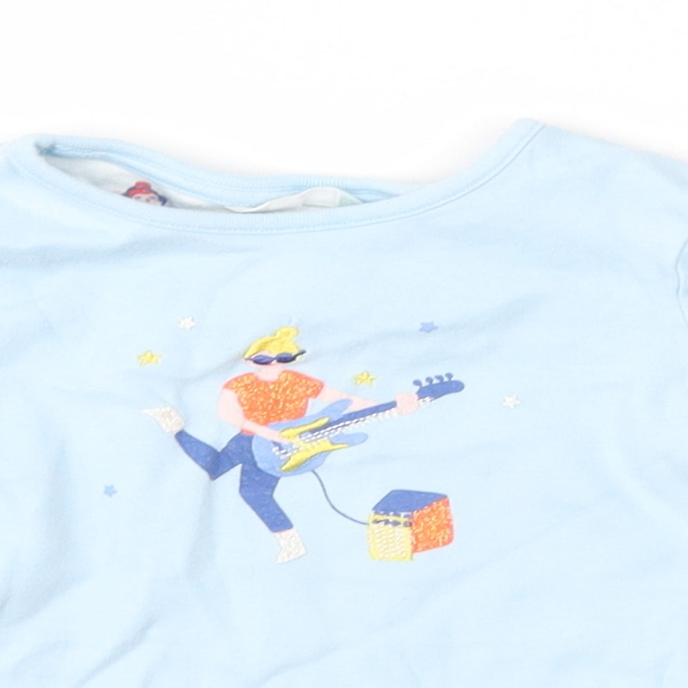 Close-up detail of John Lewis girls’ black basic t-shirt, size 2, years