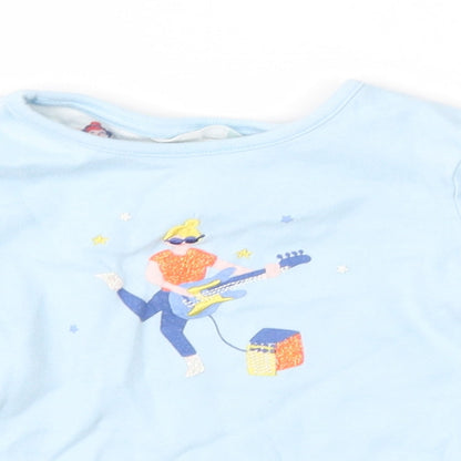 Close-up detail of John Lewis girls’ black basic t-shirt, size 2, years