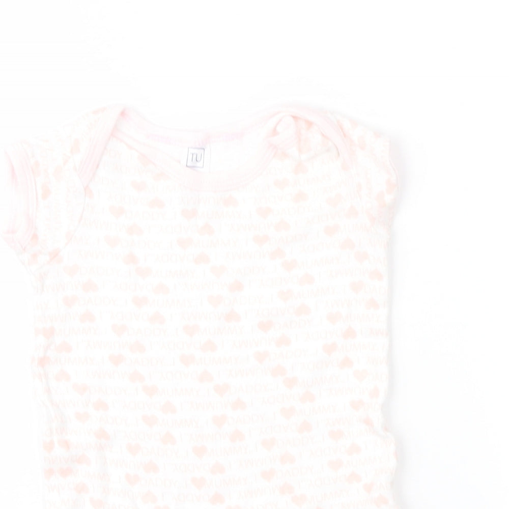 TU Girls Pink Geometric  Romper One-Piece Size 3-6 Months