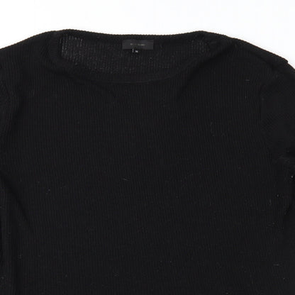 Close-up detail of River Island women’s black jumper, size M