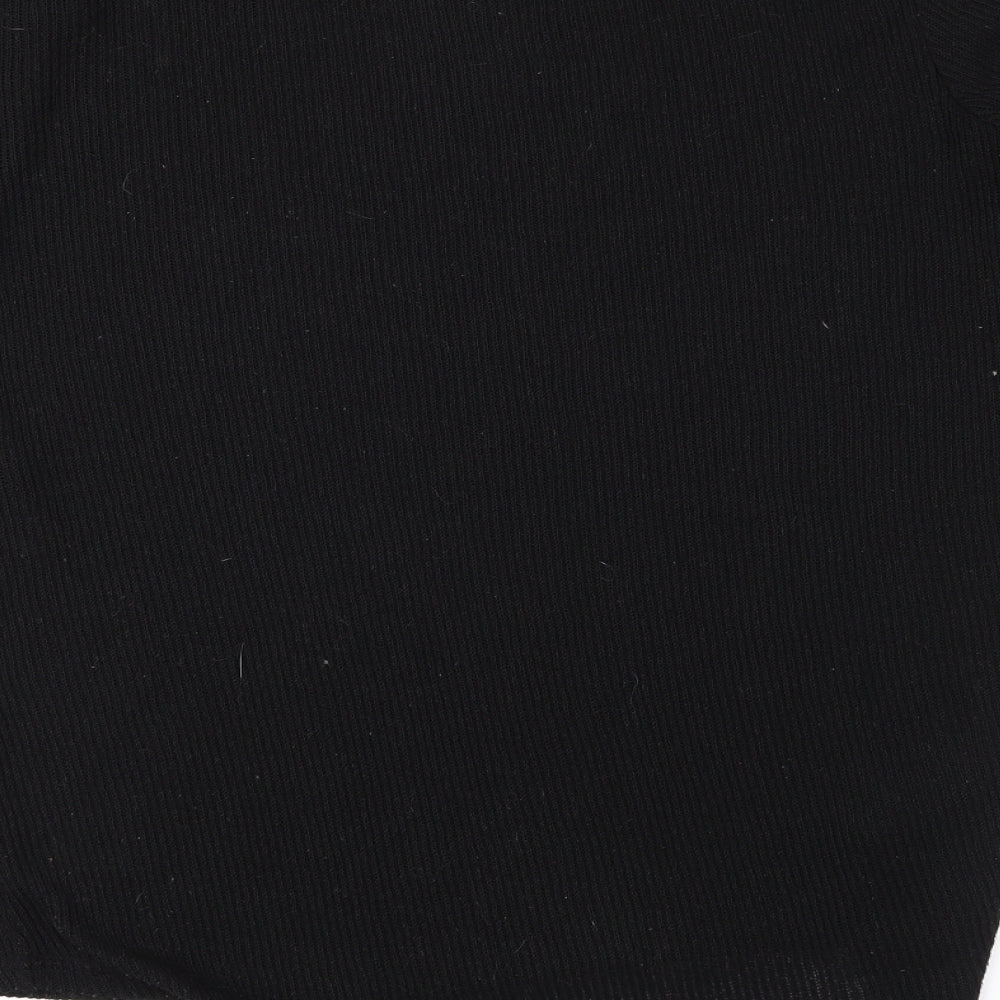 Brand and care label for River Island women’s black jumper, size M