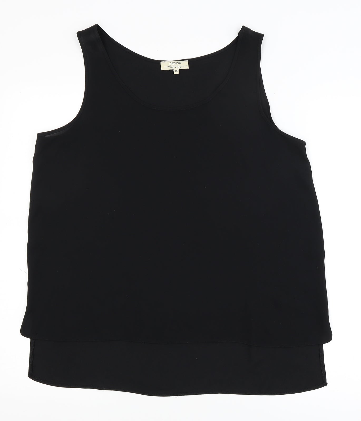 Papaya Womens Black   Jersey Tank Size 14