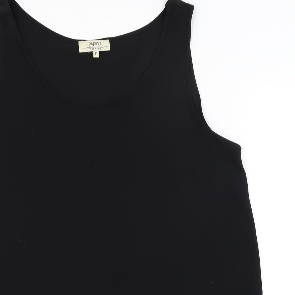 Papaya Womens Black   Jersey Tank Size 14